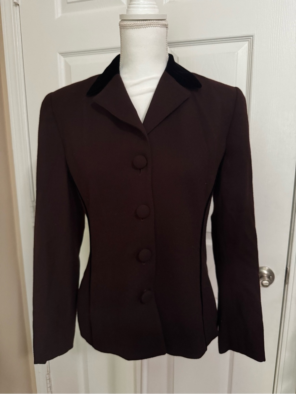 Women's Dark Brown Tailored Button-Front Blazer
